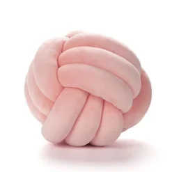 Knotenball-Plüschkissen - Gemütliches Dekokissen