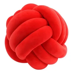 Knotenball-Plüschkissen - Gemütliches Dekokissen
