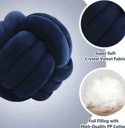 Knotenball-Plüschkissen - Gemütliches Dekokissen