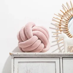 Knotenball-Plüschkissen - Gemütliches Dekokissen