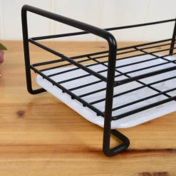 Kompaktes Abtropfgestell für die Küchenspüle – platzsparendes Abtropfgestell aus Eisen