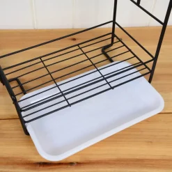 Kompaktes Abtropfgestell für die Küchenspüle – platzsparendes Abtropfgestell aus Eisen
