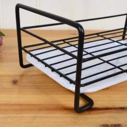 Kompaktes Abtropfgestell für die Küchenspüle – platzsparendes Abtropfgestell aus Eisen