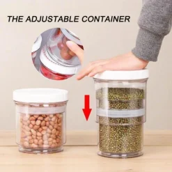 Komprimierbares Lebensmittelgefäß – Vorratsorganisator zur Aufbewahrung