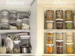 Komprimierbares Lebensmittelgefäß – Vorratsorganisator zur Aufbewahrung