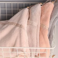 Korallensamt-Handtuch – rundes, weiches, super saugfähiges Badetuch