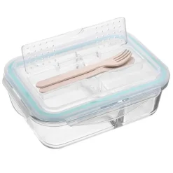 Koreanische Bento-Lunchbox aus Glas – mikrowellengeeignet mit Fächern