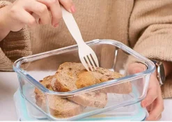 Koreanische Bento-Lunchbox aus Glas – mikrowellengeeignet mit Fächern