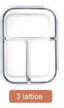 Koreanische Bento-Lunchbox aus Glas – mikrowellengeeignet mit Fächern