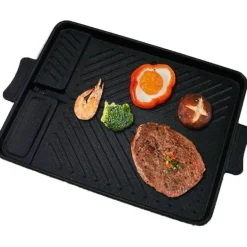 Koreanische Grillpfanne – Antihaftbeschichtetes, rauchfreies Grilltablett für das Kochen im Innen- und Außenbereich