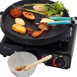 Koreanische Grillpfanne – Antihaftbeschichtetes, rauchfreies Grilltablett für den Innen- und Außenbereich