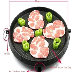 Koreanische Grillpfanne – Antihaftbeschichtetes, rauchfreies Grilltablett für den Innen- und Außenbereich