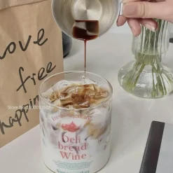 Koreanische hitzebeständige Glasbecher – 350 ml Trinkgläser für Kaffee, Tee, Milch, Bier, Wasser