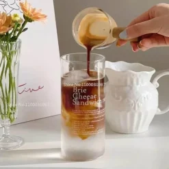 Koreanische hitzebeständige Glasbecher – 350 ml Trinkgläser für Kaffee, Tee, Milch, Bier, Wasser