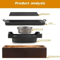 Koreanischer Indoor-Barbecue-Grill – Elegantes Holzdesign