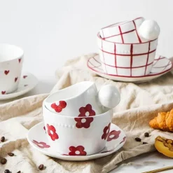 Koreanisches Keramik-Kaffeetassen-Set - Kreative Tee-Milch-Tassen Großhandel Geburtstagsgeschenk