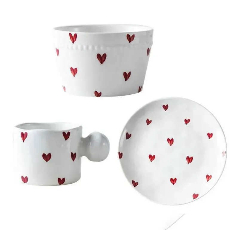 Koreanisches Keramik-Kaffeetassen-Set - Kreative Tee-Milch-Tassen Großhandel Geburtstagsgeschenk