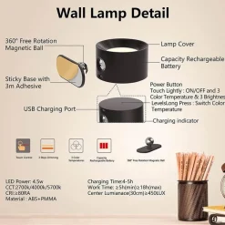 Öko-Wiederaufladbare Wandlampe – Nachhaltige LED-Beleuchtung