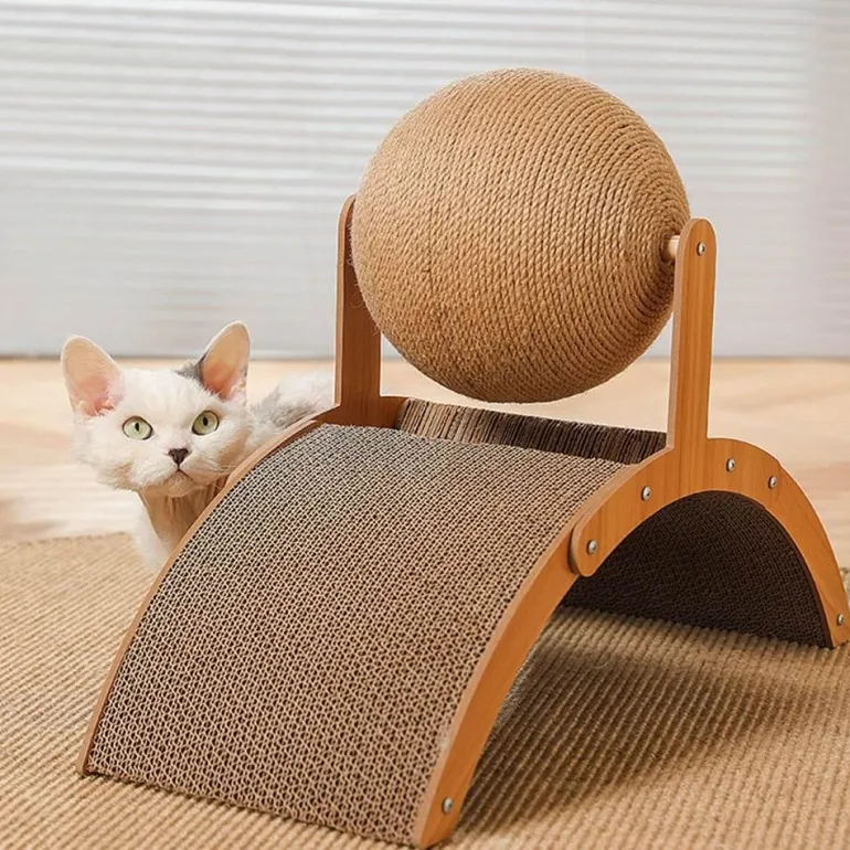 Kratzbrett aus Holz für Katzen – lustiges Katzenspielzeug, Spielzubehör