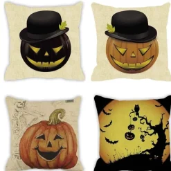 Kürbis Halloween Kissenbezüge - Gruselige Dekokissenbezüge