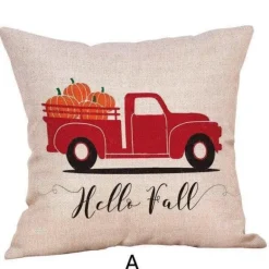 Kürbis Truck Kissenbezüge - Halloween Herbst Dekor Akzent
