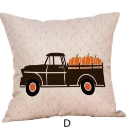 Kürbis Truck Kissenbezüge - Halloween Herbst Dekor Akzent