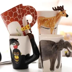 Kreative Keramikbecher im Dschungel-Design – einzigartiges, künstlerisches Trinkgeschirr