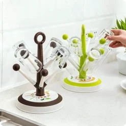 Kreativer Getränkehalter-Abtropfständer in Baumform – Stilvoller Küchen-Organizer