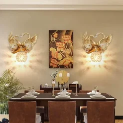 Kristallschwanen-Wandleuchte – Elegante dekorative Beleuchtung