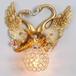 Kristallschwanen-Wandleuchte – Elegante dekorative Beleuchtung