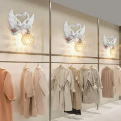 Kristallschwanen-Wandleuchte – Elegante dekorative Beleuchtung