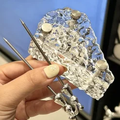 Käseförmiges Gabel- und Löffelset - Aufbewahrungsutensilien aus Glas