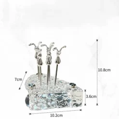 Käseförmiges Gabel- und Löffelset - Aufbewahrungsutensilien aus Glas