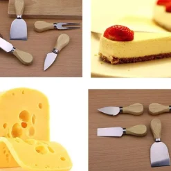 Käsemesser-Set – Hochwertige Edelstahlwerkzeuge mit eleganten Holzgriffen