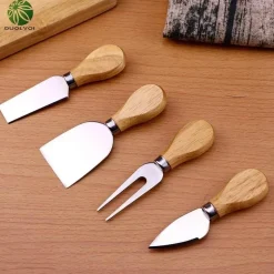Käsemesser-Set aus Edelstahl – Werkzeuge mit Holzgriff