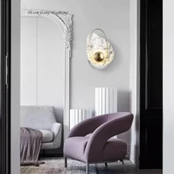 Küsten-Marmor-Muschel-Wandlampe – Elegante Strandbeleuchtung