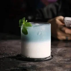 Kugelfisch-Cocktailglas – Transparenter Molekularweinkelch mit Strohhalm