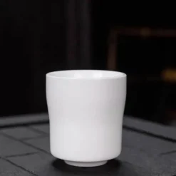 Kung-Fu-Teetassen-Set – 3er-Set Trinkgeschirr aus weißem Porzellan