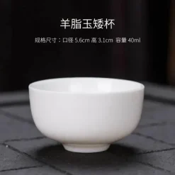 Kung-Fu-Teetassen-Set – 3er-Set Trinkgeschirr aus weißem Porzellan