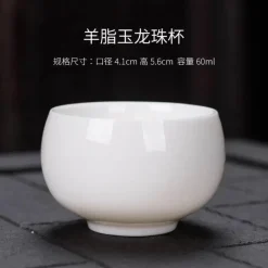 Kung-Fu-Teetassen-Set – 3er-Set Trinkgeschirr aus weißem Porzellan