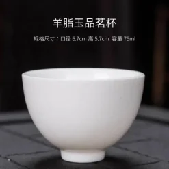 Kung-Fu-Teetassen-Set – 3er-Set Trinkgeschirr aus weißem Porzellan