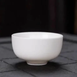 Kung-Fu-Teetassen-Set – 3er-Set Trinkgeschirr aus weißem Porzellan