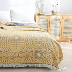 Kuschelige Baumwollgaze-Überwurfdecke - Weiches Bett-Sofa-Accessoire