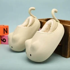 Kuschelige Plüsch-Katzenschuhe für Kinder – Winterschuhe