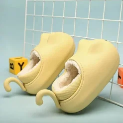 Kuschelige Plüsch-Katzenschuhe für Kinder – Winterschuhe