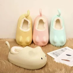 Kuschelige Plüsch-Katzenschuhe für Kinder – Winterschuhe