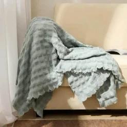Kuschelige Waffel-Strickdecke – Vielseitiger Mehrjahreszeiten-Sofa-Bettbezug