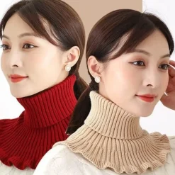 Kuscheliger Rollkragenschal aus Strick – Abnehmbares Kragen-Accessoire