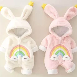 Kuscheliger Winterhasen-Baby-Overall – warmes Plüsch-Outfit