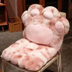 Kuscheliges Katzenpfoten-Plüschkissen – Weiches Sitzkissen für Katzenliebhaber